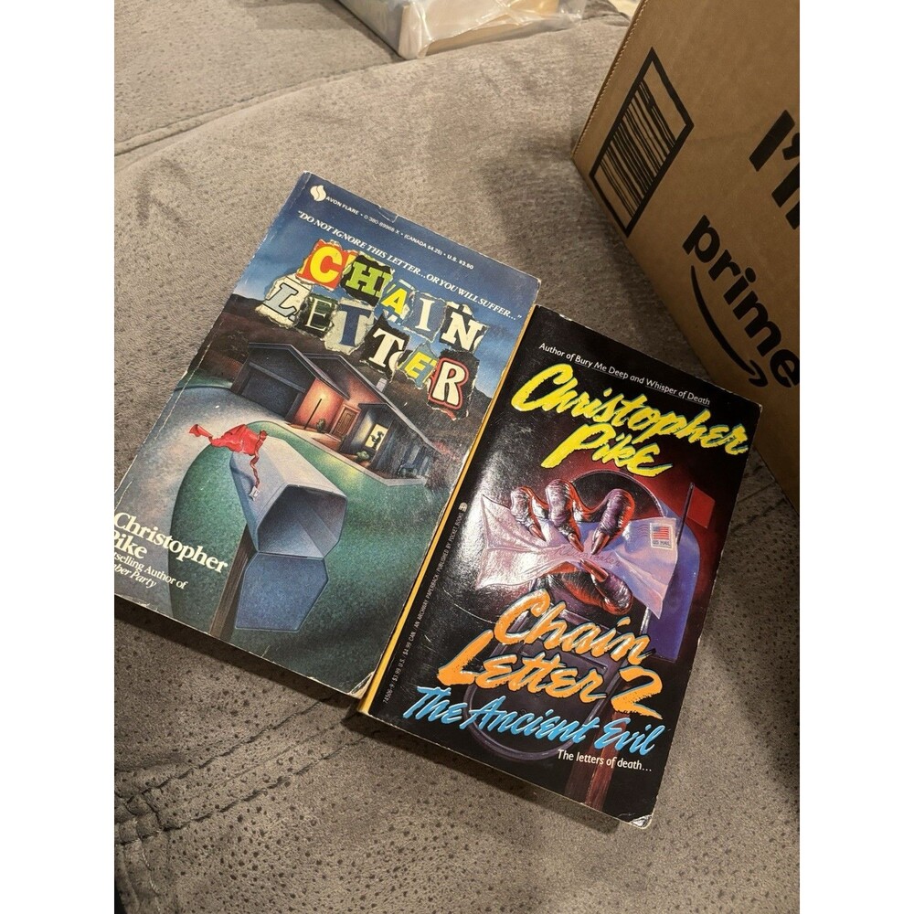 Christopher Pike Chain Letter 1 & 2 Lot Vintage Horror 1986 1992 Paperback